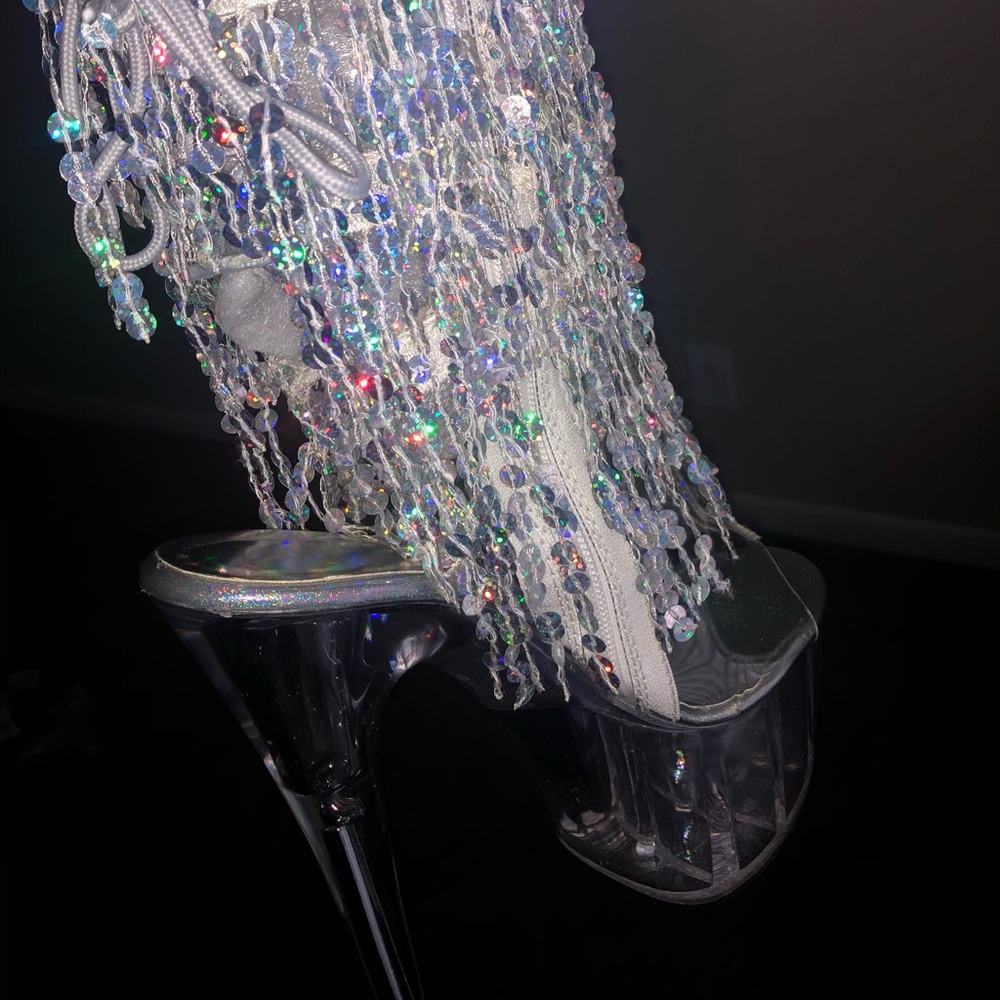 “PLEASER” Holo/Clear Heels